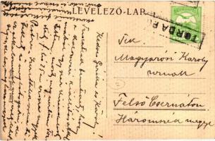 Torda, Turda; Leánykő útrészlet az Aranyos völgyben, Füssy József kiadása / street, valley (EK)