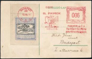 1932 III. Fikprok bélyegvásár levélzárók gépi bélyegzésű nyomtatványon