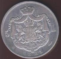 Románia 1881. 5L Ag "5*" a peremen T:3+ R!