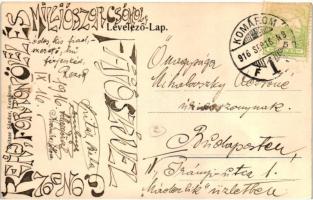 Komárom, Komárno; M. kir. földműves iskola, Spitzer Sándor kiadása / farmer school (EK)