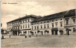 Lőcse, Levoca; Vármegyeháza, üzletek / county hall, shops (EK)