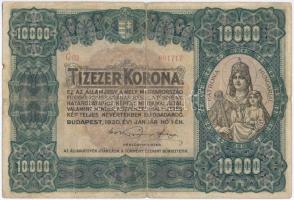 1920. 10.000K "Orell Füssli Zürich" piros sorozat- és sorszámmal T:III- kis ly. Adamo K41