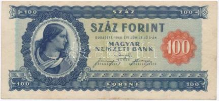 1946. 100Ft T:III  Hungary 1946. 100 Forint C:F  Adamo F26