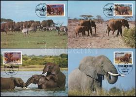 WWF: Afrikai elefánt sor 4 db CM-en, WWF African elephant set 4 CM