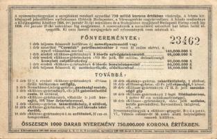 1926. "Községi Tisztviselők Országos Egyesülete" tárgysorsjátéka 10.000K T:II