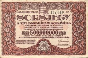 1926. "46. Magyar Állami Sorsjáték" 20.000K T:II-