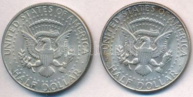 Amerikai Egyesült Államok 1967-1968. 1/2$ Ag "Kennedy" (2x) T:2 kis patina 
USA 1967-1968...