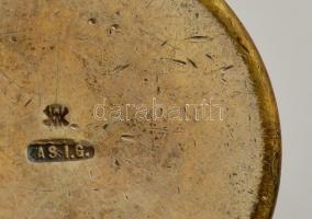 Réz pohárka, jelzett, m: 5 cm, d: 6 cm