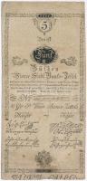 1800. 5G Bécsi városi bankócédula vízjeles papíron T:III- Habsburg Monarchy 1800. 5 Gulden Wiener-Stadt Banco-Zettel with watermark C:VG Adamo G32