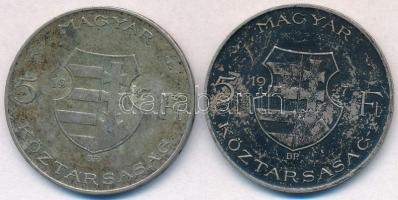 1947. 5Ft Ag "Kossuth" (2x) T:2-,3 patina
Adamo F8.1