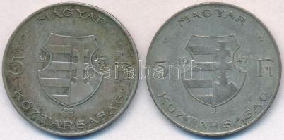 1947. 5Ft Ag "Kossuth" (2x) T:2-,3
Adamo F8.1