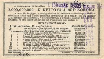 1925. "Diák sorsjegy" 5000K T:II+