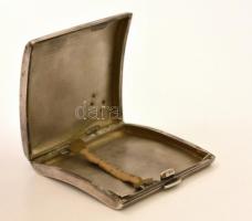 Ezüst(Ag) monogramos cigarettatárca, jelzett, 8x8x1,5 cm, nettó: 94,8 g