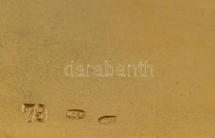 Ezüst(Ag) névjegykártyatartó, jelzett, 9x7x1,5 cm, nettó: 154,9 g