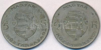 1947. 5Ft Ag "Kossuth" (2x) T:2-,3
Adamo F8.1