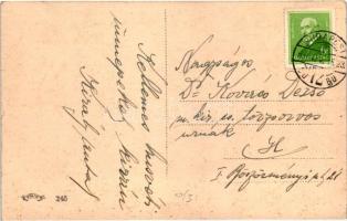 Kellemes Húsvéti Ünnepeket! / Easter greeting card with drunken rooster leaning on a lamp pole, rabb...