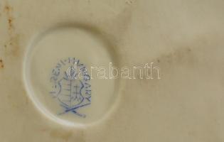 Herendi porcelán nyuszipár, kézzel festett, jelzett, hibátlan, 13x12 cm