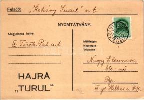 Turul Szövetség Iparrajziskolások Hollós Mátyás B. E. szolgálati jegye, meghívás törzstáborra / Hung...