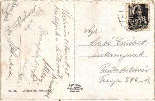 Gyula, Városháza, Régi vár, Mozi és Komló szálloda, Körös részlet, Erkel Ferenc tér (EK)