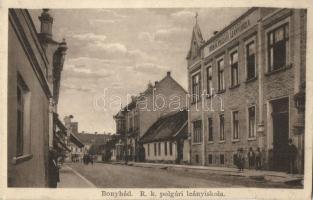 4 db RÉGI magyar városképes lap iskolákkal: Pápa, Salgótarján csendőriskola, Bonyhád, Szarvas (W. L....