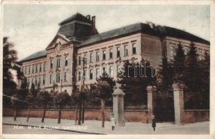 4 db RÉGI magyar városképes lap iskolákkal: Pápa, Salgótarján csendőriskola, Bonyhád, Szarvas (W. L....