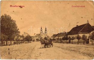 Erzsébetváros, Dumbraveni; Erzsébet utca, Seraphin Gusztáv kiadása / street view (lyukak / pinholes)