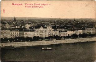 Budapest V. Ferenc József rakpart, gőzhajó / Franz Josefs-Quai (EB)