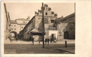 1905 Eperjes, Presov; utcakép, Bata cipő reklám / street view, shoe store advertisement, Kucek photo