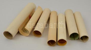 1954-1969 Kiváló dolgozó, szocialista brigád és egyéb oklevelek, összesen 7 db,  17x24 és 48x32,5 cm...