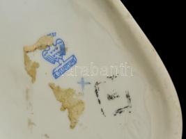 Aquincumi porcelán fésülködő akt, kézzel festett, hibátlan, jelzett, m: 14 cm