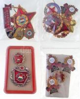 16db-os vegyes kitűző és jelvény tétel, főleg a szocialista időszakból, közte ~1970-1980. "Szövetkezeti Ipar Törzsgárda 5, 10, 15 és 20 év" zománcozott fém törzsgárda jelvények, "Véradásért" zománcozott fém jelvény T:1-,2