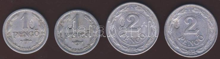 1941-42. 1P + 2P összesen 4klf  hamis "koronás-címer" ellenjeggyel T:2/3