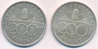 1994. 200Ft Ag "Deák" (2x) T:2