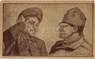 Itt a béke! / Der Friede ist hier! / WWI Hungarian military peace propaganda, humour s: Lázár Oszkár (EM)