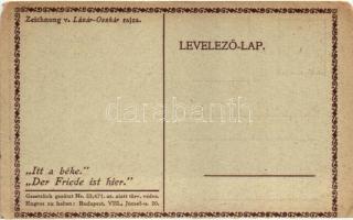 Itt a béke! / Der Friede ist hier! / WWI Hungarian military peace propaganda, humour s: Lázár Oszkár...