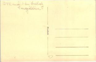 1944 Óvóhely megáldása / WWII Hungarian shelter blessing, priest, interior, photo (EK)