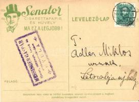 Korona kékítő, Senator cigarettapapír és hüvely - 2 db régi magyar reklámlap / 2 pre-1945 Hungarian ...