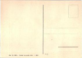Boxoló. Bélyegekből kivágott és összeragasztott képeslap. Budai nyomda / Boxing. Made out of stamps