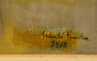 Szántó jelzéssel: Köcsögök, tempera, selyem, paszpartuban, fa keretben, 23,5×15 cm