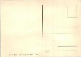 Gátfutó. Bélyegekből kivágott és összeragasztott képeslap. Budai nyomda / Hurdler. Made out of stamp...