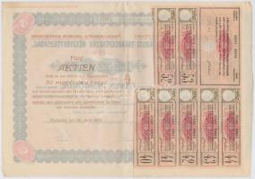 Budapest 1926. "Belvárosi Takarékpénztár Részvénytársaság" öt részvénye egyben 250P-ről (2...