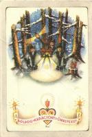 4 db RÉGI Bozó irredenta üdvözlőlap / 4 pre-1945 Bozó signed Hungarian irredenta greeting art postca...