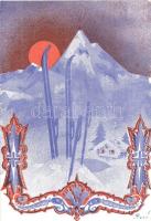 4 db RÉGI Bozó irredenta üdvözlőlap / 4 pre-1945 Bozó signed Hungarian irredenta greeting art postca...