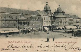 Kolozsvár, Mátyás tér, Böckel, Jenei Lajos és Reményik L. és fiai üzletei / square, shops