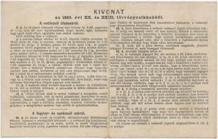 Munkács 1900. "Vadászati Jegy" kitöltve, 24K értékben, bélyegzéssel T:III