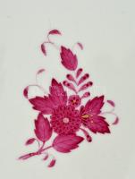 Herendi Apponyi mintás húsos tál, kézzel festett, jelzett, hibátlan, 41×31 cm