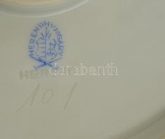 Herendi Apponyi mintás húsos tál, kézzel festett, jelzett, hibátlan, 41×31 cm