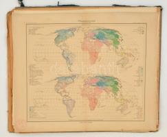 1886-1887 Berghaus Physikalischer Atlas. I. rész (II.,III., V.,VI.,XIII.,XV. térképek.), II. rész (I...