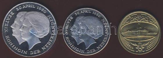 Hollandia 1980. 1G + 2 1/2G + zseton forgalmi sor szettben T:BU Díszdobozban, tanúsítvánnyal!