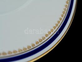 Hüttl Tivadar-féle lapostányér készlet, 6+1 db, hibátlan, jelzett, d: 24 cm (6×), d:31 cm